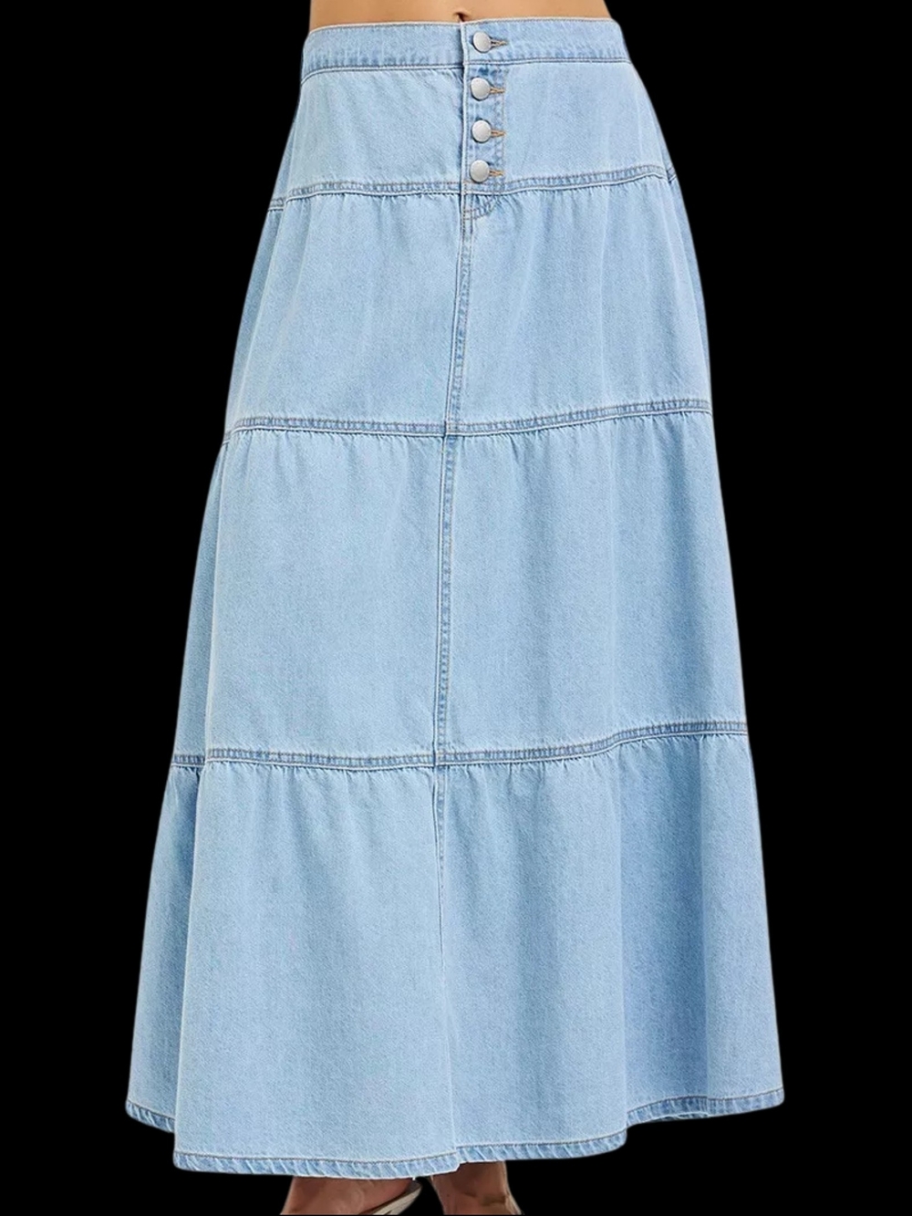 RISEN High Rise Ruffle Long Skirts